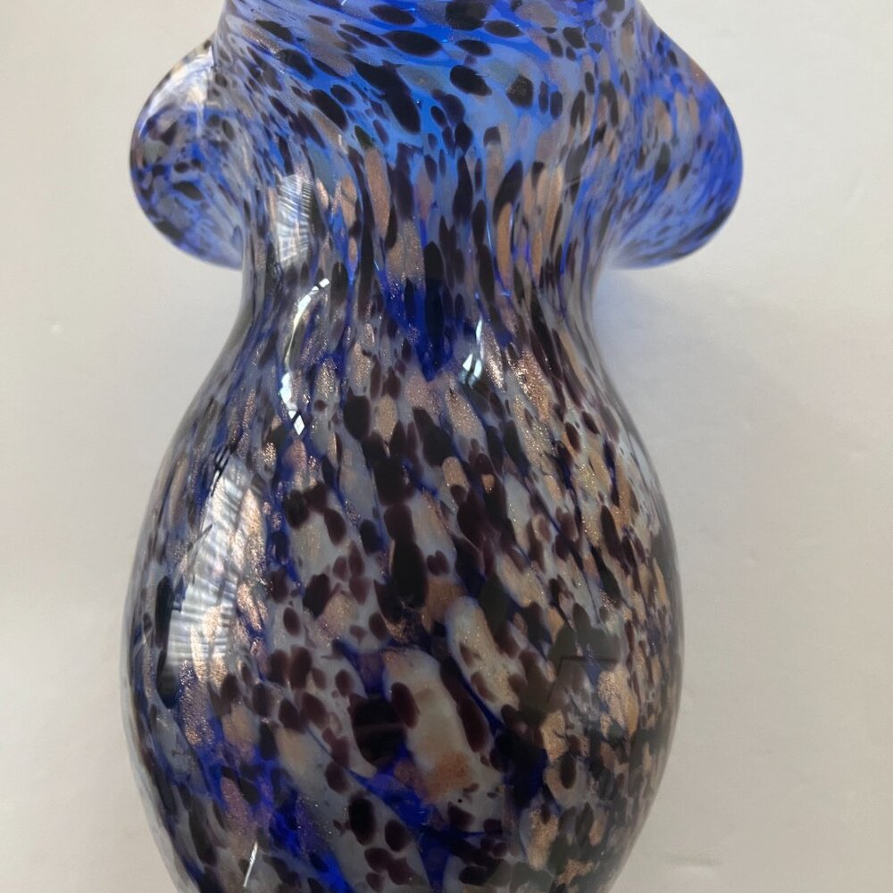 VINTAGE Blue & Gold Vase